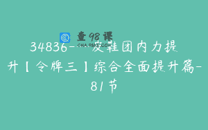 34836—皮鞋团内力提升【令牌三】综合全面提升篇-81节