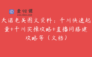 天诺老吴图文资料：千川快速起量+千川实操攻略+直播间搭建攻略等（文档）