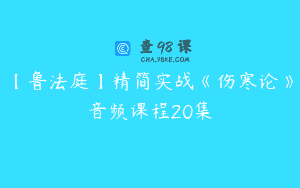 【鲁法庭】精简实战《伤寒论》音频课程20集