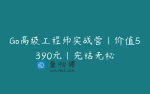 Go高级工程师实战营|价值5390元|完结无秘