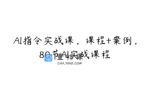 AI指令实战课，课程+案例，80节AI实战课程
