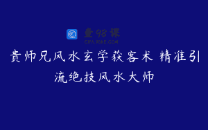 贵师兄风水玄学获客术 精准引流绝技风水大师