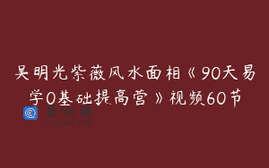 吴明光紫薇风水面相《90天易学0基础提高营》视频60节