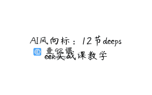 AI风向标：12节deepseek实战课教学